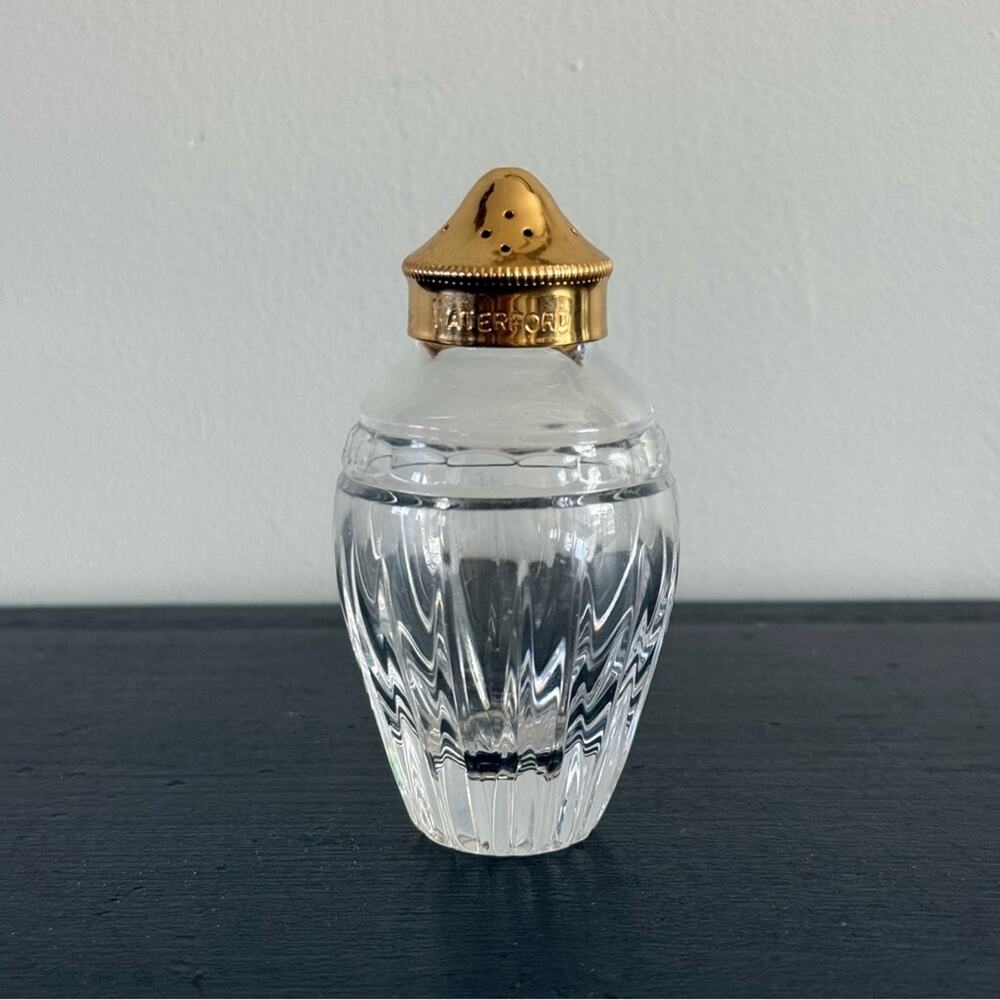 Waterford | Crystal Hanover Salt Shaker With Gold-Tone Lid Discontinued Marquis - Picture 1 of 6